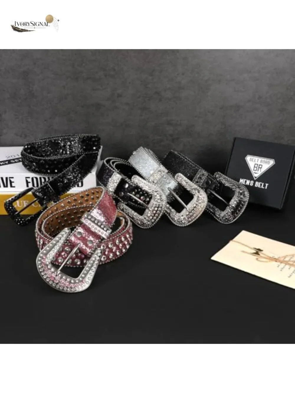 Western Rhinestone Belt Women Goth Sparkly Cowgirl Belt